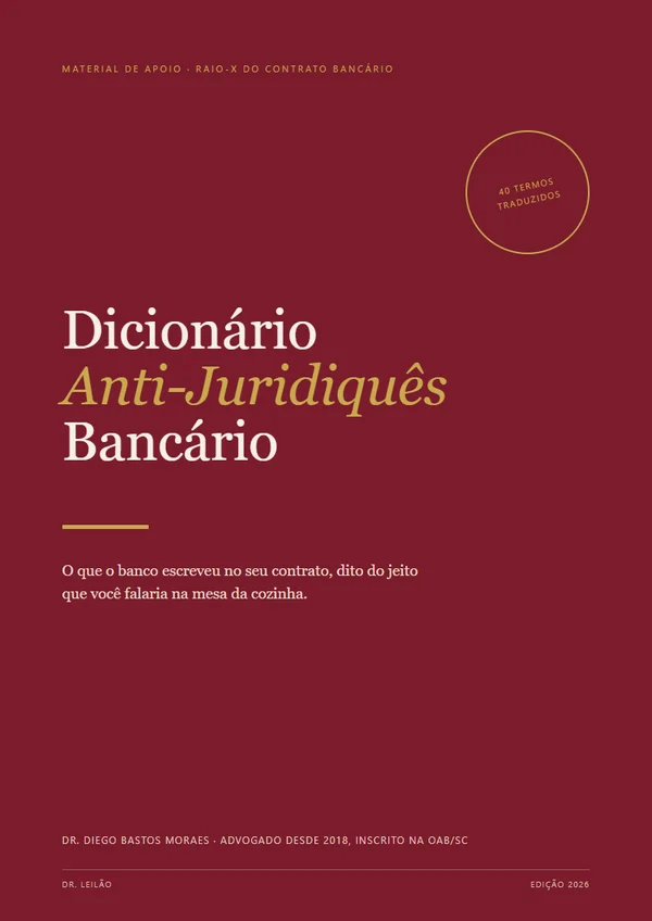 Capa do Dicionário Anti-Juridiquês Bancário, de Dr. Diego Bastos Moraes
